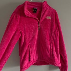 Pink Fuzzy North Face Zip Up
